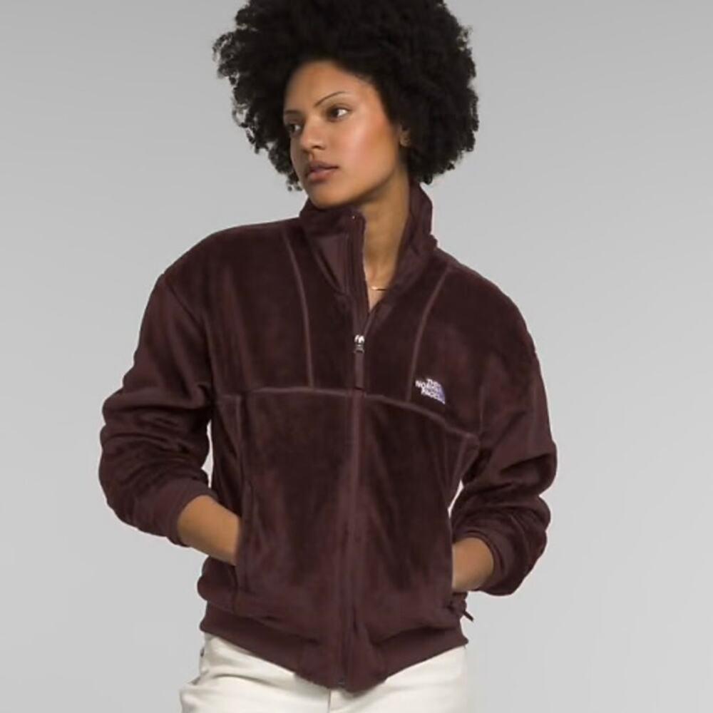 The North Face Women's Osito Lux Full-Zip Fleece Jacket Brown Extra Small XS
